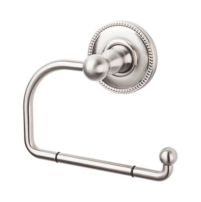 Top Knobs - Edwardian Bath Tissue Hook Beaded Backplate Brushed Satin Nickel - Brushed Satin Nickel