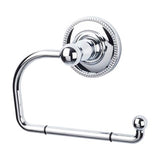 Top Knobs - Edwardian Bath Tissue Hook Beaded Backplate Polished Chrome - Polished Chrome
