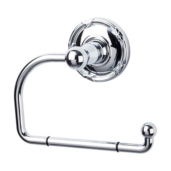 Top Knobs - Edwardian Bath Tissue Hook Ribbon Backplate Polished Chrome - Polished Chrome
