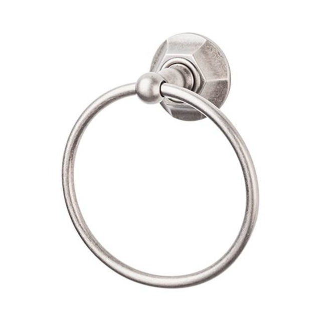 Top Knobs - Edwardian Bath Ring Hex Backplate Antique Pewter - Antique Pewter