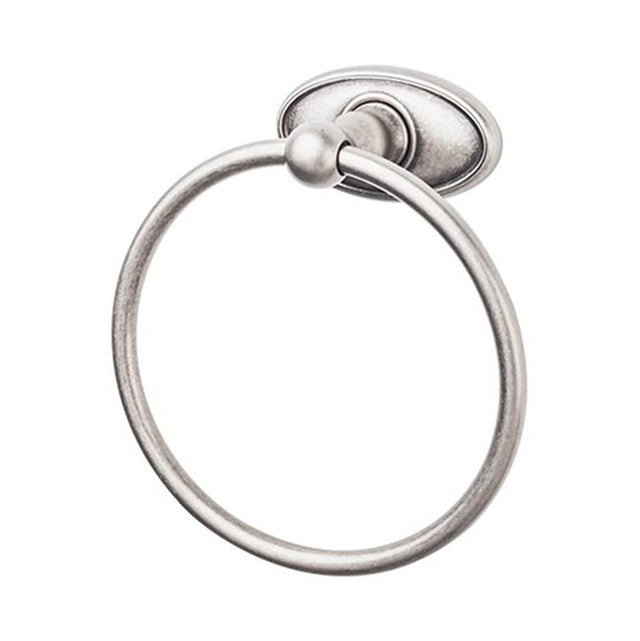 Top Knobs - Edwardian Bath Ring Oval Backplate Antique Pewter - Antique Pewter