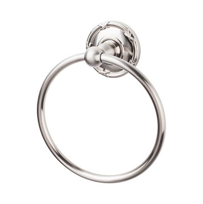 Top Knobs - Edwardian Bath Ring Ribbon Backplate Brushed Satin Nickel - Brushed Satin Nickel