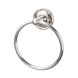 Top Knobs - Edwardian Bath Ring Ribbon Backplate Brushed Satin Nickel - Brushed Satin Nickel