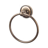 Top Knobs - Edwardian Bath Ring Beaded Backplate German Bronze - German Bronze