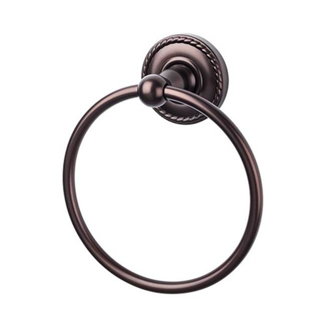 Top Knobs - Edwardian Bath Ring Rope Backplate Oil Rubbed Bronze - Oil Rubbed Bronze