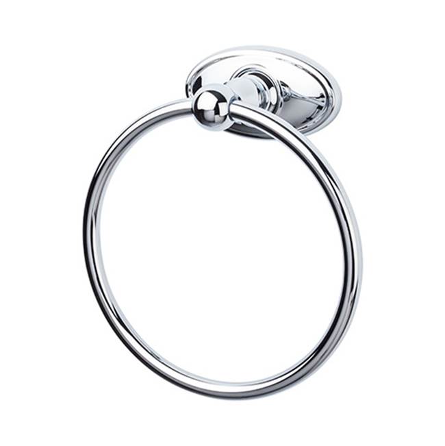 Top Knobs - Edwardian Bath Ring Oval Backplate Polished Chrome - Polished Chrome
