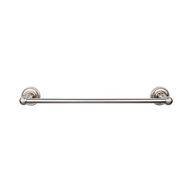 Top Knobs - Edwardian Bath Towel Bar 18 In. Single - Rope Backplate Brushed Satin Nickel - Brushed Satin Nickel