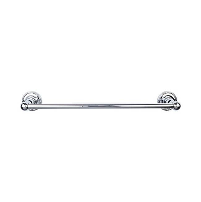 Top Knobs - Edwardian Bath Towel Bar 18 In. Single - Rope Backplate Polished Chrome - Polished Chrome