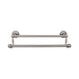 Top Knobs - Edwardian Bath Towel Bar 18 Inch Double - Ribbon Bplate Antique Pewter - Antique Pewter