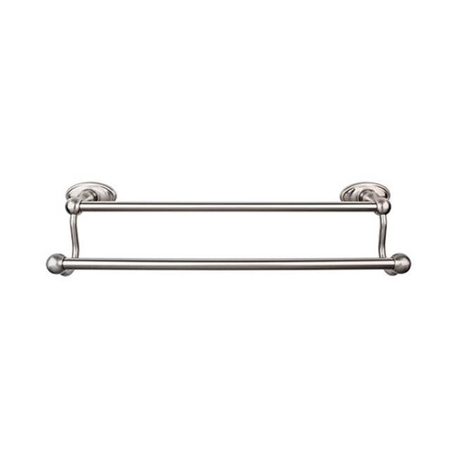 Top Knobs - Edwardian Bath Towel Bar 18 In. Double - Oval Backplate Brushed Satin Nickel - Brushed Satin Nickel