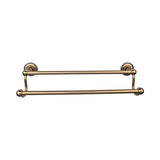 Top Knobs - Edwardian Bath Towel Bar 18 In. Double - Beaded Bplate German Bronze - German Bronze