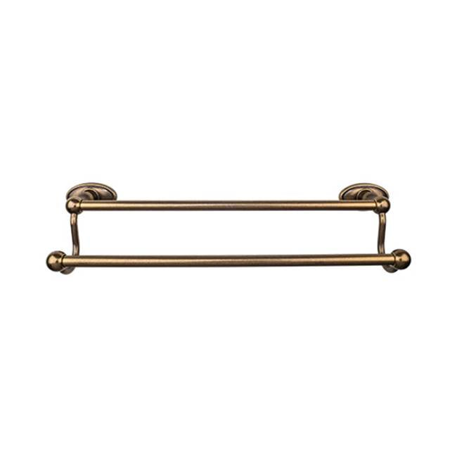 Top Knobs - Edwardian Bath Towel Bar 18 In. Double - Oval Backplate German Bronze - German Bronze