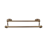 Top Knobs - Edwardian Bath Towel Bar 18 In. Double - Oval Backplate German Bronze - German Bronze