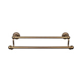 Top Knobs - Edwardian Bath Towel Bar 18 In. Double - Rope Backplate German Bronze - German Bronze