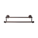 Top Knobs - Edwardian Bath Towel Bar 18 Inch Double - Hex Backplate Oil Rubbed Bronze - Oil Rubbed Bronze