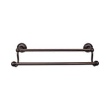 Top Knobs - Edwardian Bath Towel Bar 18 Inch Double - Ribbon Bplate Oil Rubbed Bronze - Oil Rubbed Bronze