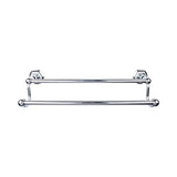 Top Knobs - Edwardian Bath Towel Bar 18 Inch Double - Hex Backplate Polished Chrome - Polished Chrome