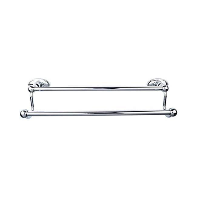 Top Knobs - Edwardian Bath Towel Bar 18 In. Double - Oval Backplate Polished Chrome - Polished Chrome