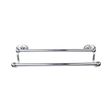 Top Knobs - Edwardian Bath Towel Bar 18 In. Double - Oval Backplate Polished Chrome - Polished Chrome