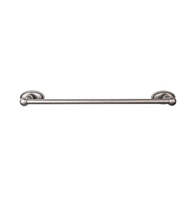 Top Knobs - Edwardian Bath Towel Bar 24 In. Single - Oval Backplate Antique Pewter - Antique Pewter