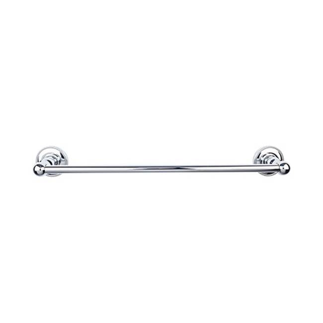 Top Knobs - Edwardian Bath Towel Bar 24 In. Single - Beaded Bplate Polished Chrome - Polished Chrome