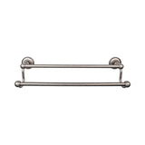 Top Knobs - Edwardian Bath Towel Bar 24 Inch Double - Plain Bplate Antique Pewter - Antique Pewter