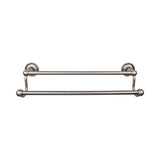 Top Knobs - Edwardian Bath Towel Bar 24 Inch Double - Ribbon Bplate Antique Pewter - Antique Pewter