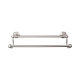 Top Knobs - Edwardian Bath Towel Bar 24 Inch Double - Hex Backplate Brushed Satin Nickel - Brushed Satin Nickel