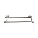 Top Knobs - Edwardian Bath Towel Bar 24 Inch Double - Plain Bplate Brushed Satin Nickel - Brushed Satin Nickel