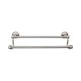 Top Knobs - Edwardian Bath Towel Bar 24 Inch Double - Ribbon Bplate Brushed Satin Nickel - Brushed Satin Nickel