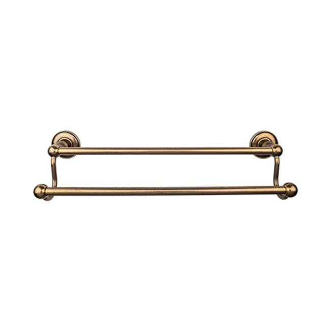 Top Knobs - Edwardian Bath Towel Bar 24 Inch Double - Plain Bplate German Bronze - German Bronze