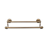 Top Knobs - Edwardian Bath Towel Bar 24 Inch Double - Plain Bplate German Bronze - German Bronze