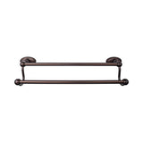 Top Knobs - Edwardian Bath Towel Bar 24 In. Double - Oval Backplate Oil Rubbed Bronze - Oil Rubbed Bronze