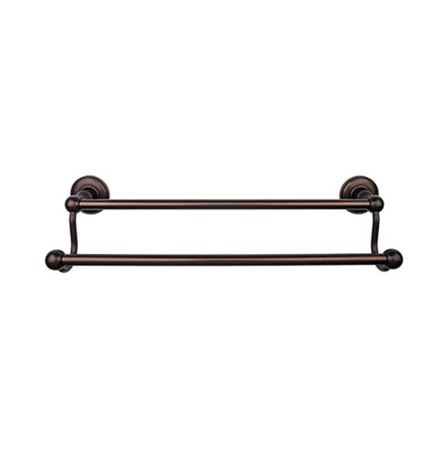 Top Knobs - Edwardian Bath Towel Bar 24 Inch Double - Plain Bplate Oil Rubbed Bronze - Oil Rubbed Bronze