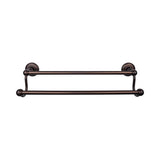 Top Knobs - Edwardian Bath Towel Bar 24 Inch Double - Plain Bplate Oil Rubbed Bronze - Oil Rubbed Bronze