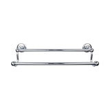 Top Knobs - Edwardian Bath Towel Bar 24 Inch Double - Plain Bplate Polished Chrome - Polished Chrome