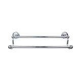 Top Knobs - Edwardian Bath Towel Bar 24 Inch Double - Ribbon Bplate Polished Chrome - Polished Chrome
