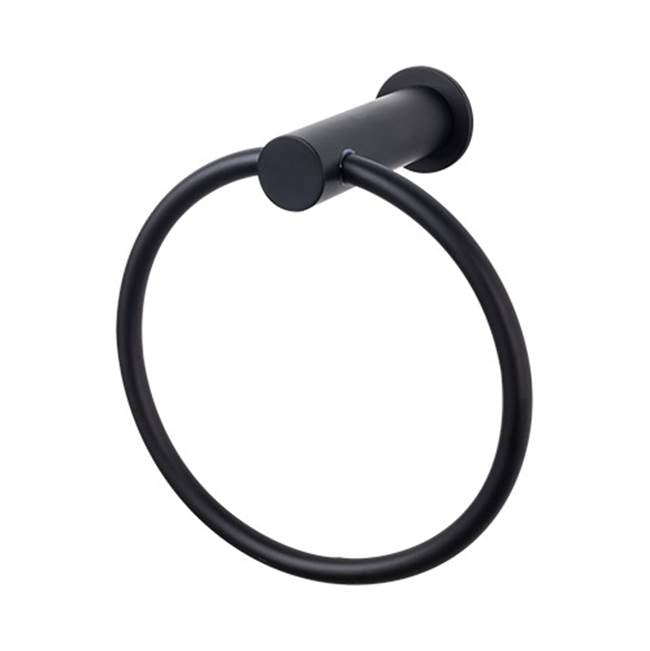 Top Knobs - Hopewell Bath Ring  Flat Black - Flat Black