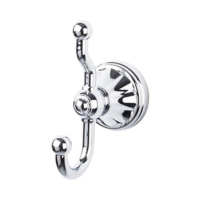 Top Knobs - Hudson Bath Double Hook  Polished Chrome - Polished Chrome