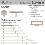 Burnham Pull 3 3/4 Inch (c-c) Ash Gray