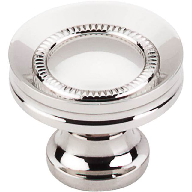 Top Knobs - Button Faced Knob 1 1/4 Inch Polished Nickel - Polished Nickel