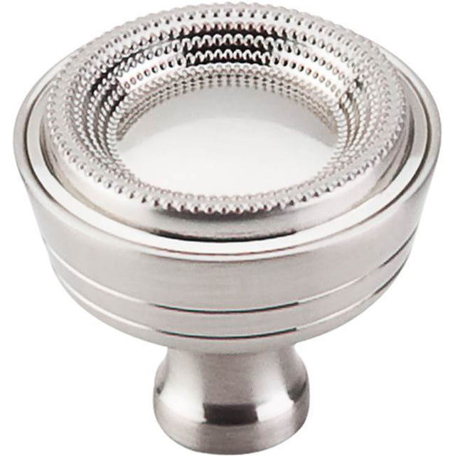 Top Knobs - Beaded Knob 1 5/16 Inch Brushed Satin Nickel - Brushed Satin Nickel
