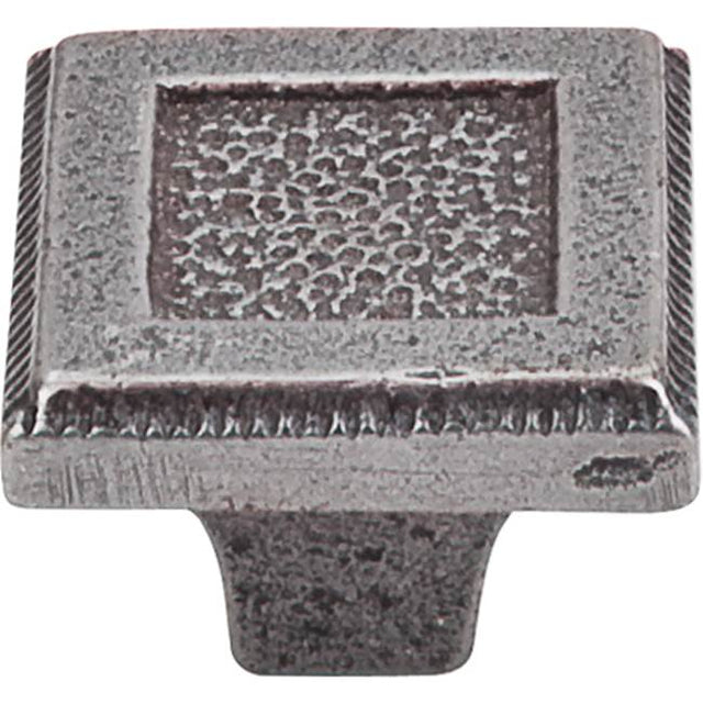 Top Knobs - Square Inset Knob 1 5/16 Inch Cast Iron - Cast Iron