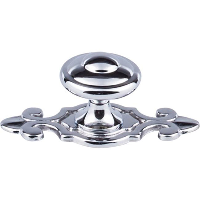 Top Knobs - Canterbury Knob 1 1/4 Inch w/Backplate Polished Chrome - Polished Chrome