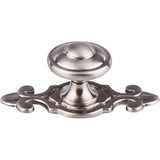 Top Knobs - Canterbury Knob 1 1/4 Inch w/Backplate Brushed Satin Nickel - Brushed Satin Nickel
