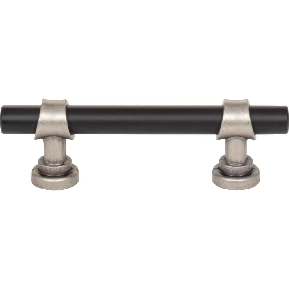Top Knobs - Bit Pull 3 Inch (c-c) Flat Black and Pewter Antique