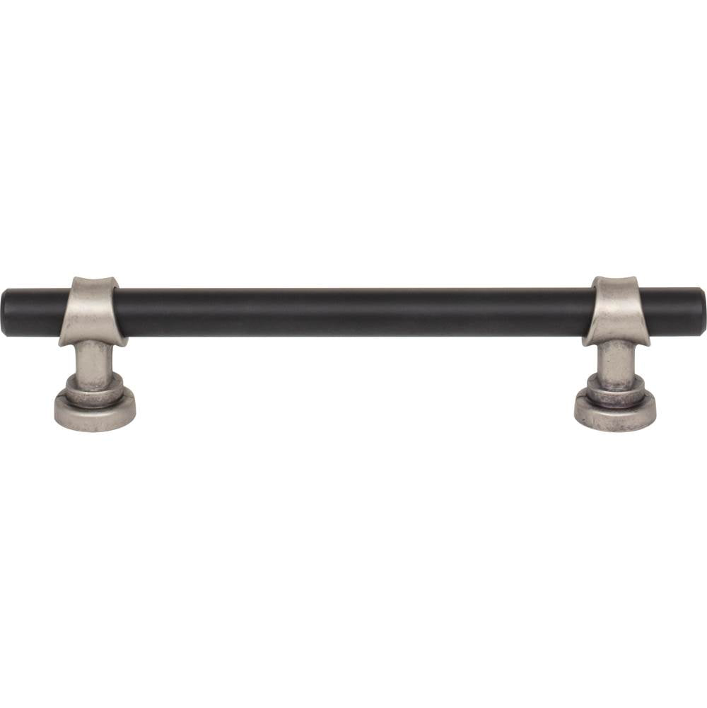 Top Knobs - Bit Pull 5 1/16 Inch (c-c) Flat Black and Pewter Antique