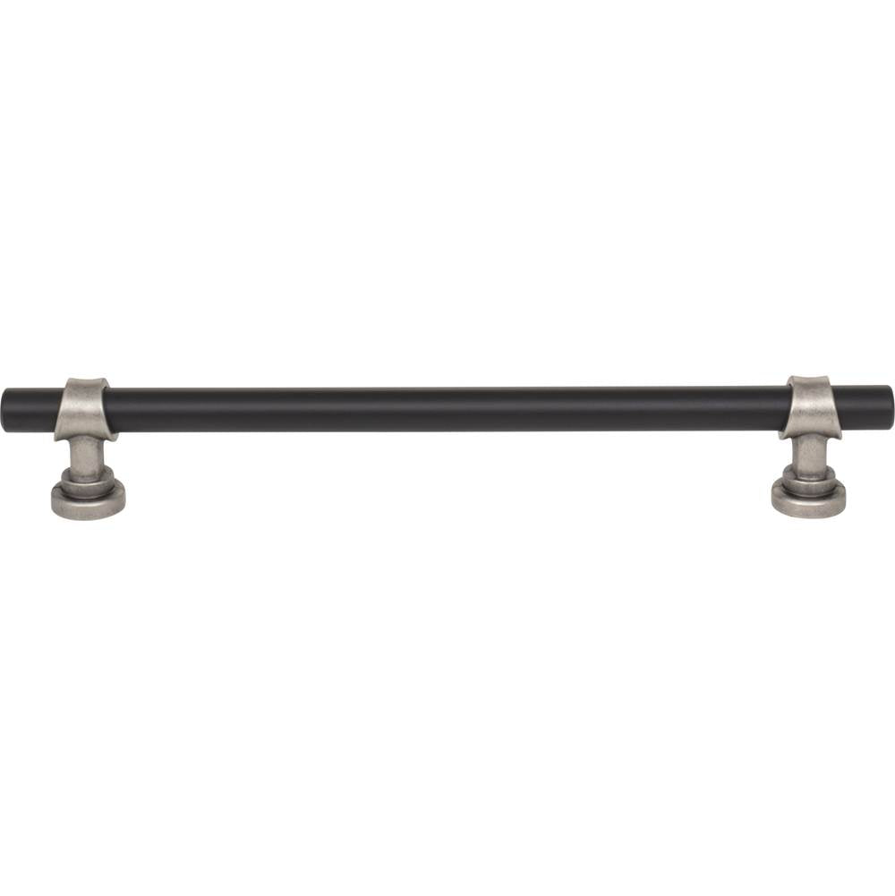 Top Knobs - Bit Pull 7 9/16 Inch (c-c) Flat Black and Pewter Antique