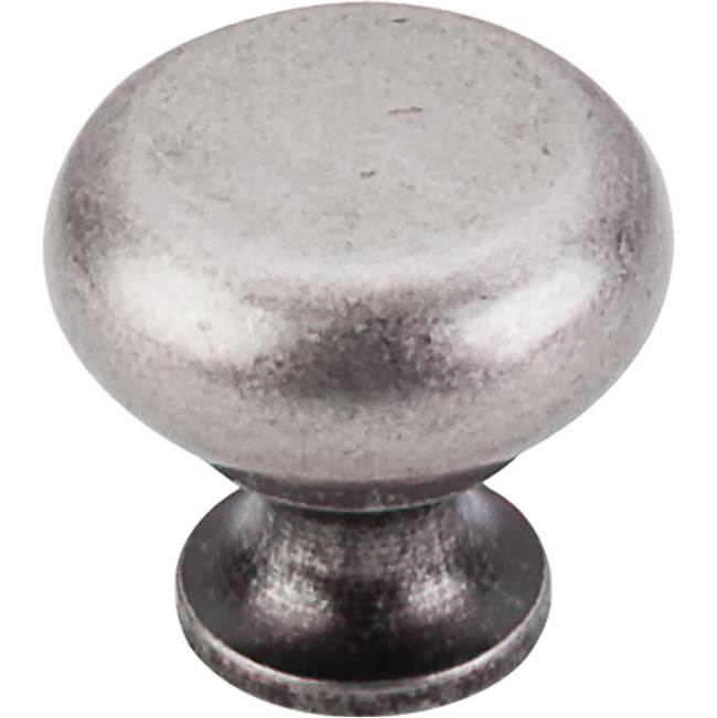 Top Knobs - Flat Faced Knob 1 1/4 Inch Pewter Antique - Pewter Antique