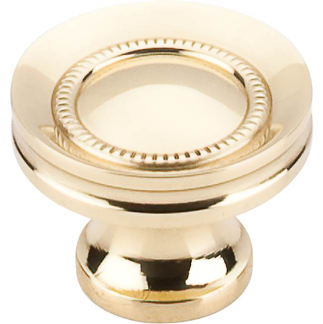 Top Knobs - Button Faced Knob 1 1/4 Inch Polished Brass - Polished Brass